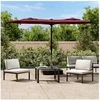 Image de Parasol de Jardin à Double Tête avec LED, Pare-soleil de Patio, Abri de Soleil, Parasol de Plage Terrasse Extérieur, 362973