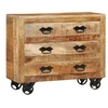 Image de Buffet avec 3 tiroirs 80x30x65 cm bois de manguier brut massif