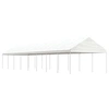 Image de Prieel met dak 17,84x4,08x3,22 m polyetheen wit3155516