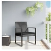 Image de Lot de 2 chaise exterieur empilable non pliable H. 77.5 cm en rotin gris