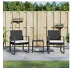 Image de Ensemble à manger de jardin avec coussins 3 pcs noir rotin PP, ensemble à manger, ensemble à manger d'extérieur, 360206
