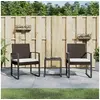 Image de 3-delige Tuinset met kussens polypropeen rattan bruin360207