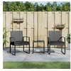 Image de 3-delige Tuinset met kussens polypropeen rattan donkergrijs360208
