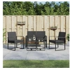 Image de Ensemble à manger de jardin avec coussins 5 pcs noir rotin PP, ensemble à manger, ensemble à manger d'extérieur, 360215