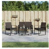 Image de Ensemble à manger de jardin 5 pcs et coussins marron rotin PP, ensemble à manger, ensemble à manger d'extérieur, 360216