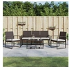 Image de Ensemble à manger de jardin avec coussins 5 pcs marron rotin PP, ensemble à manger, ensemble à manger d'extérieur, 360219