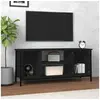 Image de Meuble TV noir 102x35x45 cm bois d ingénierie
