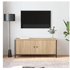 Image de Meuble TV avec Portes, Armoire de Télévision avec Compartiments, Meuble Télé avec Rangement Salon Salle de Séjour, Industriel, Chêne Sonoma Bois