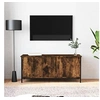 Image de Meuble TV avec Portes, Armoire de Télévision avec Compartiments, Meuble Télé avec Rangement Salon Salle de Séjour, Industriel, Chêne Fumé Bois