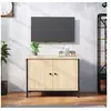 Image de Meuble TV avec Portes, Armoire de Télévision avec Compartiments, Meuble Télé avec Rangement Salon Salle de Séjour, Industriel, Chêne Sonoma Bois