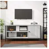 Image de Meuble TV, Armoire de Télévision avec 3 Compartiments, Meuble Télé avec Rangement Salon Salle de Séjour, Industriel, Sonoma Gris Bois d'Ingénierie