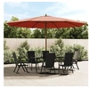 Image de Parasol de jardin en polyester anti-UV et mât en bois dur massif - - terre cuite - 400x273 cm