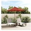 Image de Parasol de jardin - - mât en bois terre cuite - 198x198x231 cm - anti-UV et anti-décoloration