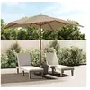Image de Parasol de jardin en bois taupe 300x300x273 cm anti-UV et anti-décoloration