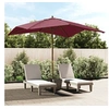 Image de Parasol de jardin en polyester anti-UV et anti-décoloration avec mât en bois rouge bordeaux 300x300x273cm