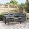 Image de Table basse de jardin anthracite 110x55x35 cm acier