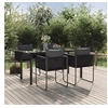Image de 3156496 Ensemble de salle à manger de jardin 5 pcs Noir