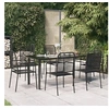 Image de 3156537 Ensemble à dîner de jardin 7 pcs Noir Corde de coton et acier