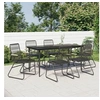 Image de Ensemble à manger de jardin 7 pcs Noir Rotin PVC, ensemble de salle à manger, ensemble de salle à manger d'extérieur, 3156577