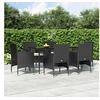 Image de Ensemble à manger de jardin avec coussins 7 pcs Noir, ensemble de salle à manger d'extérieur, table et chaise de 3156617