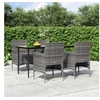Image de Ensemble à manger de jardin et coussins 5pcs Gris/noir, ensemble de salle à manger d'extérieur, table et chaise de 3156620