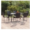 Image de 3156657 Ensemble à dîner de jardin 7 pcs Noir Résine tressée