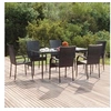 Image de Ensemble à manger de jardin 7 pcs Noir Résine tressée, ensemble de salle à manger d'extérieur, table et chaise de 3156669