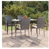 Image de Ensemble à manger de jardin 5 pcs Gris Résine tressée, ensemble de salle à manger d'extérieur, table et chaise de 3156676