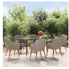 Image de Ensemble à manger de jardin et coussins 7 pcs Marron, ensemble de salle à manger d'extérieur, table et chaise 3156731