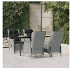 Image de Ensemble à manger de jardin 5 pcs Gris clair Résine tressée