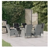 Image de Ensemble à manger de jardin 7 pcs Gris clair Résine tressée