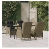 Image de Ensemble à manger de jardin 5pcs Marron Résine tressée, ensemble de salle à manger d'extérieur, table et chaise de jardin, table et chaise de patio