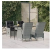 Image de Ensemble à manger de jardin 5pcs Gris clair Résine tressée