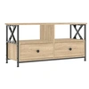 Image de Meuble TV chêne sonoma 90x33x45 cm bois d'ingénierie et fer