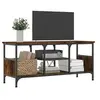 Image de Meuble TV chêne fumé 100x35x45 cm bois d'ingénierie et fer