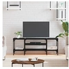 Image de Meuble TV noir 121x35x45 cm bois d'ingénierie et fer831803