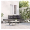 Image de Salon de jardin resine tressee gris 4 pieces 65.0 x 65 x 75 4 personnes