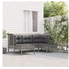 Image de Salon de jardin gris resine tressee 5 pieces 65.0 x 65 x 75 cm 5 personnes