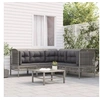 Image de Salon de jardin 5 pcs avec coussins Gris Résine tressée