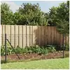 Image de Clôture en Treillis Métallique et Ancrage, Panneau de Clôture Décoratif, Barrière de Protection Jardin Patio Extérieur, Anthracite 1,1x25 m 154250