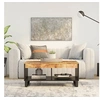 Image de Table basse 90x50x40 cm bois de manguier massif, table latérale, table de salon, table d'accent, bout de canapé, table centrale, table à thé