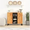 Image de Buffet avec 2 portes 90x33x75 cm bois massif d'acacia, armoire, armoire latérale, armoire de rangement, armoires, placard, buffet haut 352926