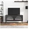 Image de Meuble TV noir 105x35x50 cm verre et acier