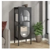 Image de Buffet noir 40x35x105 cm verre et acier