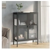 Image de Buffet noir 75x35x105 cm verre et acier