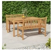 Image de Ensemble à dîner de jardin 3 pcs Bois de teck massif 3157153