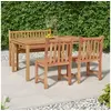 Image de Ensemble à manger de jardin 4 pcs Bois de teck massif, meubles de jardin, meubles d'extérieur, table et chaise de 3157154