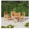 Image de Ensemble à manger de jardin 5pcs Bois de teck massif, meubles de jardin, meubles d'extérieur, table et chaise de 3157178
