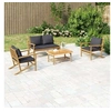 Image de Salon de jardin modulable bambou gris 4 pieces 90.0 x 55 x 37 4 personnes