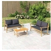 Image de Salon de jardin modulable bambou gris 3 pieces 90.0 x 55 x 37 2 personnes